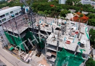 Beach 7 Condominium - aerial photos of construction